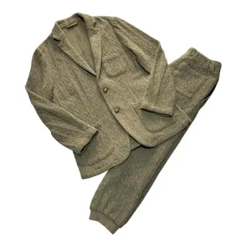 BEAMS 빔즈 B:ming 아란 직조 소프트 트위드 수트 그린