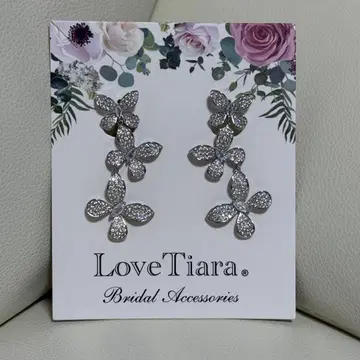 LoveTiara 브라이덜 귀걸이 나비 실버