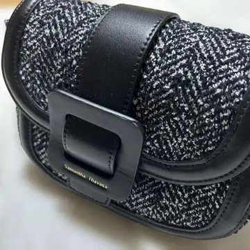 사만다 타바사 트위드 숄더백 하운드투스 패턴 새상품급