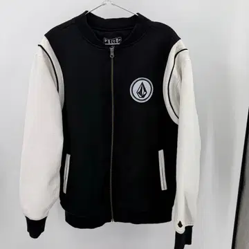 Volcom 집업 바시티 자켓 M 블랙/화이트