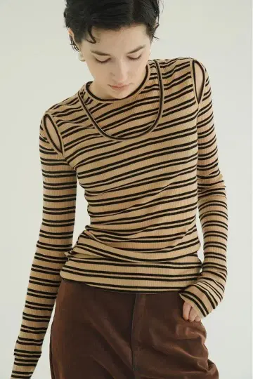 CLANE LAYERED SHOULDER CUT TOPS