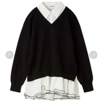 LILY BROWN 셔츠 도킹 프릴 미니 원피스