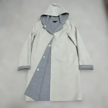 띠어리 캐시미어 혼방 후데트 리버 코트 더블 페이스 오프화이트