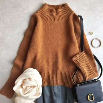 새상품급 GALERIE VIE//파인 울 하이넥 풀오버