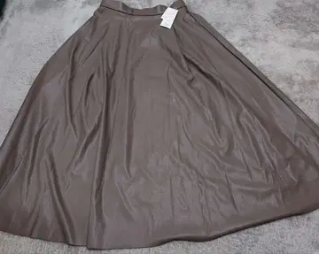 여성용 합성 피혁 플레어 스커트 L 사이즈