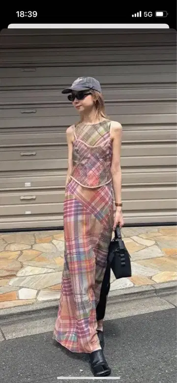 AMERI VINTAGE MEDI STRAIN CHECK DRESS