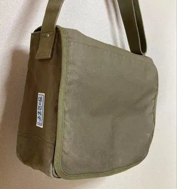 신사부로 캔버스 숄더백 카키 베이지