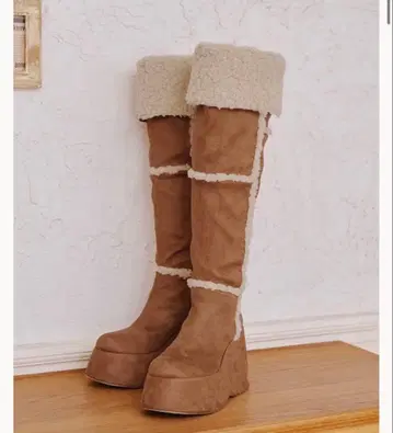 darich 페이크 무스탕 니하이 부츠