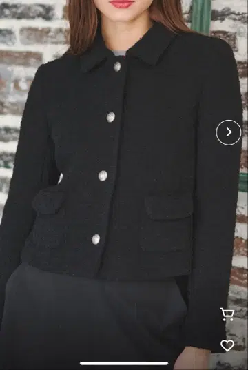 DRESSTERIOR [울 혼방/포멀 ] 블랙 트위드 숏 자켓