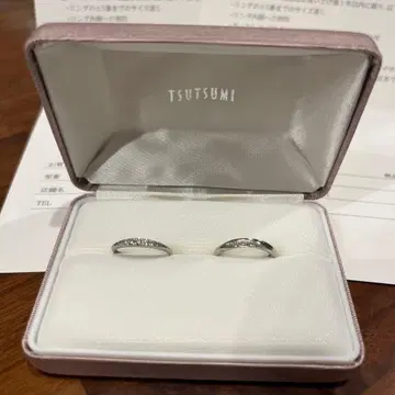 TSUTSUMI 플라티나 다이아몬드 아이 반지 2세트