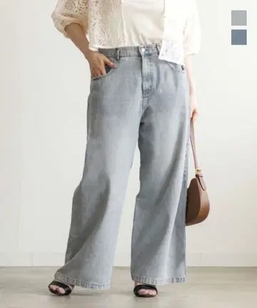 CLETTE 오리지널 사이드 턱 데님 와이드 팬츠 LL