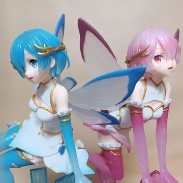 2개 세트 리제로 렘 라무 주얼 프린세스 피규어 라우완 한정판