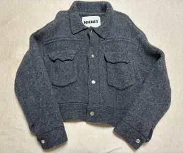 NKNIT 니트 니트 블루종 그레이 숏