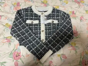 내추럴 꾸뛰르 트위드풍 가디건