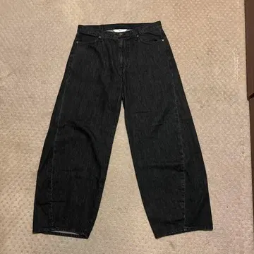 다크 데님 와이드 레그 진 417