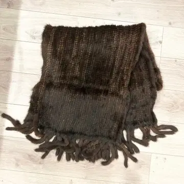 스톨 브라운 프린지 달린 스톨