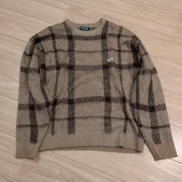 더 폭스 컬렉션 체크 무늬 니트 스웨터