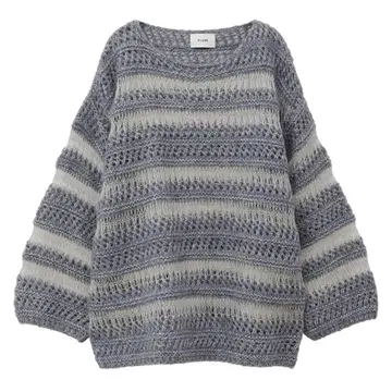 CLANE SHEER BORDER MOHAIR KNIT
