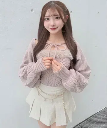 NOMAE 퍼 케이블 앙상블 니트