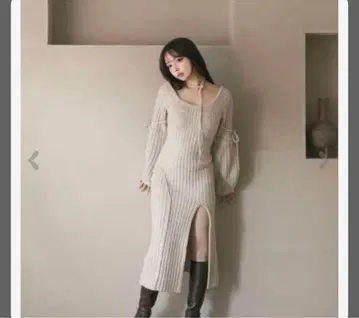 andmary 엘르 리본 니트 드레스