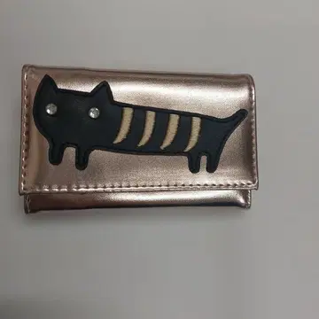 츠모리치사토 3단 폴더형 지갑 고양이 cat 광택색 서브 여행