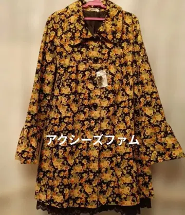 엑시즈팜 미사용 새상품 성숙/러블리 꽃무늬 트렌치코트