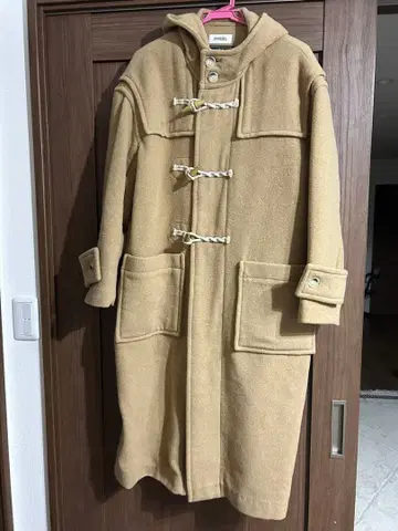 SNIDEL 베이지 후드 부착 더플 코트