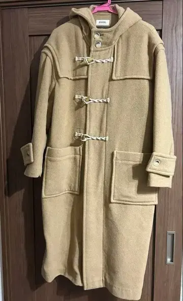 SNIDEL 베이지 후드 부착 더플 코트