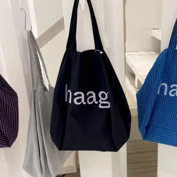 haag 토트백 네이비