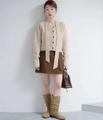 Kastane 보타이 니트 가디건