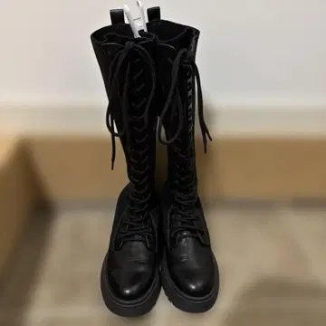 GYDA 블랙 레이스업 롱 부츠 S 사이즈