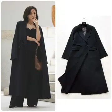 [ anuans ] 24AW 리버 롱 더블 포켓 체스터 코트 블랙 S