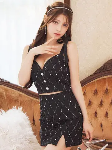 Jewels 블랙리본 셋업 드레스