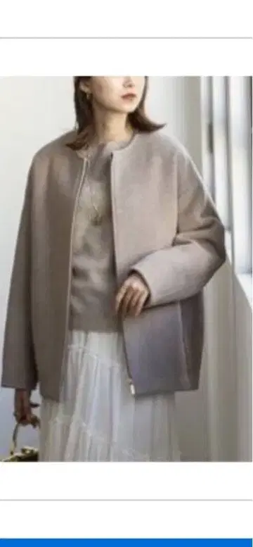 Noble/MTR 칼라리스 지퍼 숏코트/베이지