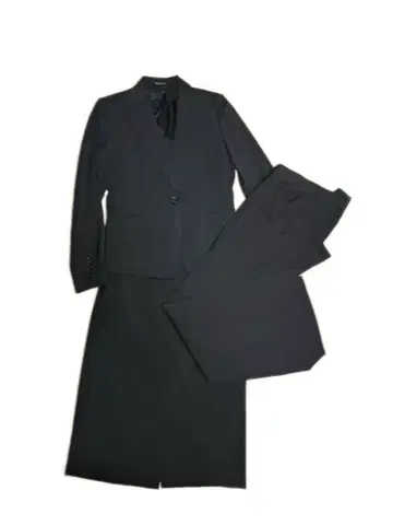 꼼사데모드 블랙 수트 3종 세트 자켓, 스커트, 팬츠