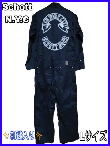 레어 패턴 자수 Schott N.Y.C 샷 오버롤 L 사이즈