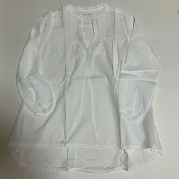 써니클라우드 면 로우 오버 블라우스 화이트