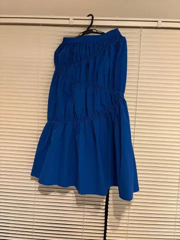 BEAMS 플레어 스커트 파랑 개더