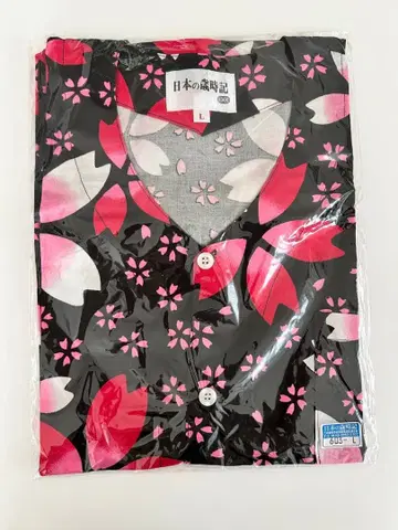 벚꽃 꽃무늬 잉어 입 셔츠 L 사이즈 일본풍 패턴 셔츠