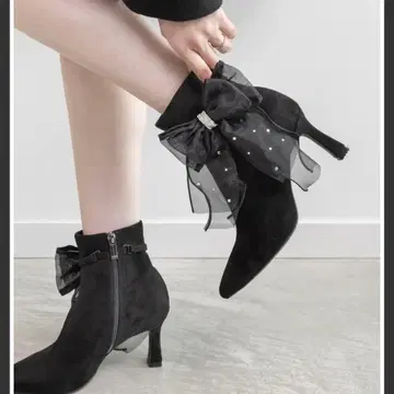 RANDA 블랙 리본 포함 2way 스웨이드 부츠