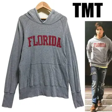 TMT 플로리다 로고 프린트 맨투맨 풀오버 후드티 그레이 M