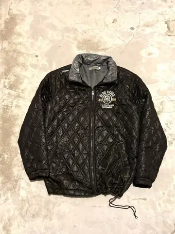 00s y2k 시크 스타일 광택 다운 자켓 퀼팅 Bluecross