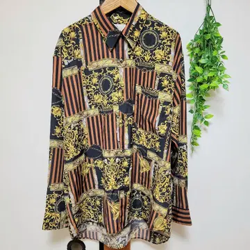 CLUBDIVISION 셔츠 디자인 바로크 패턴 빈티지 구제 의류