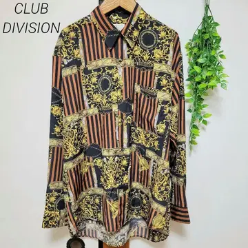 CLUBDIVISION 셔츠 디자인 바로크 패턴 빈티지 구제 의류