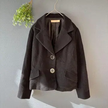 노리코알라키 [L] 성인 엘레강트 심플 슬릿 소매 숏 기장 울 코트