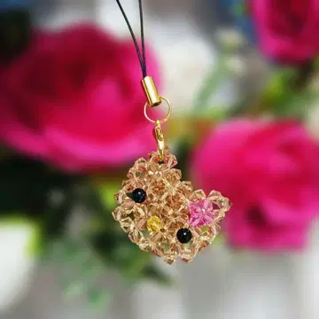 갸루 헬로키티 선탠 키티 스와로브스키 스트랩 비즈 산리오