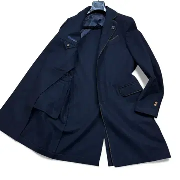 새상품급 LARDINI 체스터 코트 부토니에르 남성용 사이즈 46