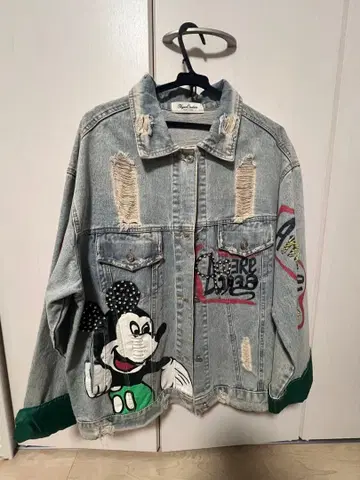 HYPERCOUTURE 하이퍼 튤 뉴욕 자수 데님 자켓