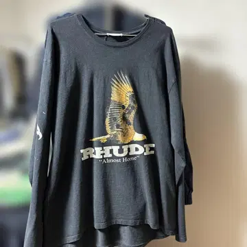 RHUDE 이글 프린트 롱 슬리브 T셔츠