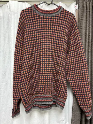 BEAMS M 사이즈 체크 무늬 스웨터